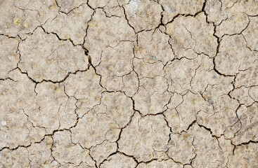 Cracked ground background in the top view for graphic design or wallpaper