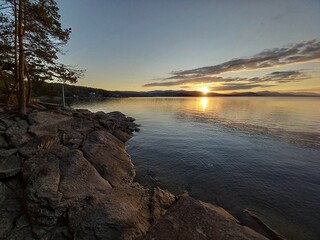 sunset over the lake