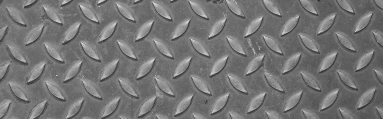 Metal Floor Texture, dark list with rhombus shapes of Black steel texture background