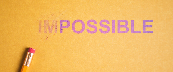 Impossible text with pencil eraser