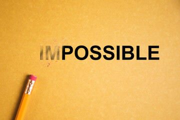 Impossible text with pencil eraser