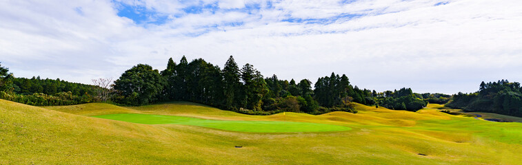 Fototapeta na wymiar Fairway of Japanese golf course