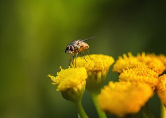 fly on a yellow flower