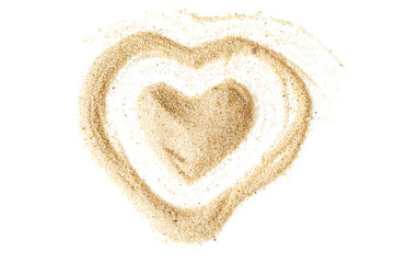Sand hearts on white background