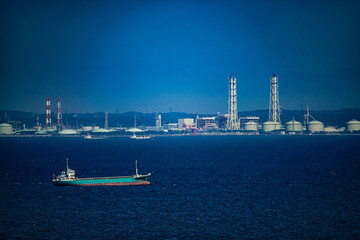 Naklejka premium 東京湾の船舶