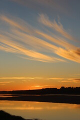 sunset over the river