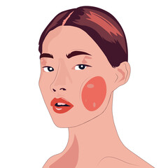 Japanese girl with red lips