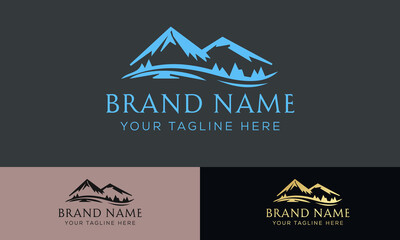 Hand Drawn Mountain Isolated. Vector Illustration Ski Resort Logo. Drawing Camping Element Winter Landscape