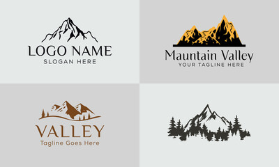 Hand Drawn Mountain Isolated. Vector Illustration Ski Resort Logo. Drawing Camping Element Winter Landscape