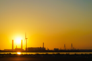 Obraz premium 横浜港の朝焼け