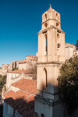 Fototapeta premium Church bell tower in the village of Lama in the Balagne region of Corsica