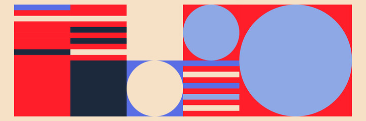 Retro geometric covers set. Bauhaus retro design colors. Flat covers design. Simple shapes. Vector EPS 10.