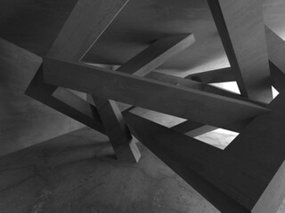 Abstract architecture background. Empty rough concrete interior