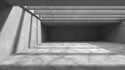 Abstract architecture background. Empty rough concrete interior