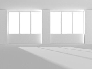 Illuminated corridor interior design. Empty Room Interior Background