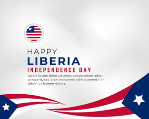 Happy Liberia Independence Day July 26th Celebration Vector Design Illustration. Template for Poster, Banner, Advertising, Greeting Card or Print Design Element