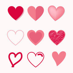 Set of hearts vector elements. Hearts vector assets