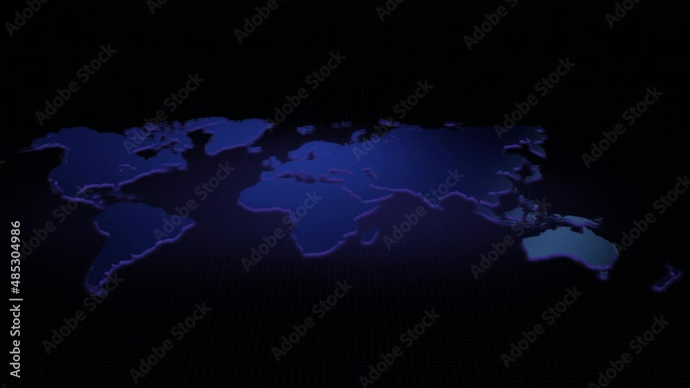 Aufkleber futuristic global map continents, cartography in abstract particles illustration. world map element 