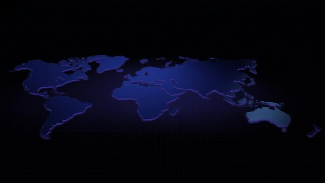 Futuristic global map continents, cartography in abstract particles illustration. World map element of this clip furnished by NASA : https://visibleearth.nasa.gov/collection/1484/blue-marble