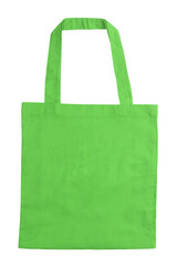 Green tote bag isolated on white background