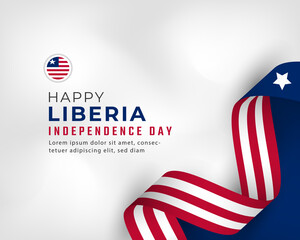 Happy Liberia Independence Day July 26th Celebration Vector Design Illustration. Template for Poster, Banner, Advertising, Greeting Card or Print Design Element