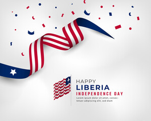 Happy Liberia Independence Day July 26th Celebration Vector Design Illustration. Template for Poster, Banner, Advertising, Greeting Card or Print Design Element