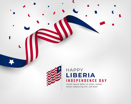 Happy Liberia Independence Day July 26th Celebration Vector Design Illustration. Template for Poster, Banner, Advertising, Greeting Card or Print Design Element - Powered by Adobe