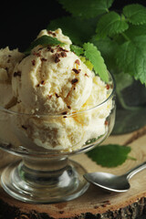 Ice cream scoops in an ice cream bowl	