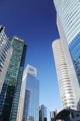 Obraz premium La Defance business district skyscrapers in Paris, France
