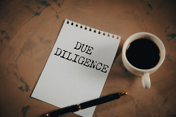 due diligence text on paper