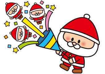 クリスマス,サンタ,イラスト,サンタクロース,冬,１２月,メリークリスマス,子供,クラッカー,クリスマスイブ,サンタさん,クリスマスプレゼント,プレゼント