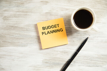 budget planning text on paper