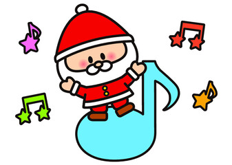Obraz premium サンタ,イラスト,クリスマス,サンタクロース,１２月,メリークリスマス,子供,クラッカー,クリスマスイブ,音楽,音符,サンタさん,クリスマスプレゼント