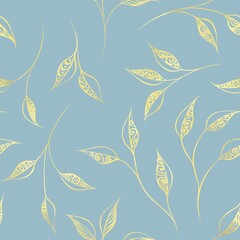 Pattern with gold flora