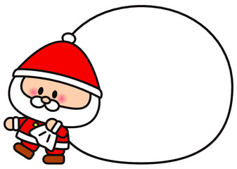 クリスマス,フレーム,サンタ,イラスト,サンタクロース,１２月,プレゼント,メリークリスマス,子供,クリスマスイブ,サンタさん,クリスマスプレゼント,袋,