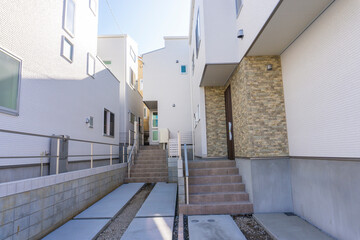 新築の一戸建て分譲住宅のある風景_05