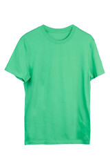 Green t-shirt isolated on white background