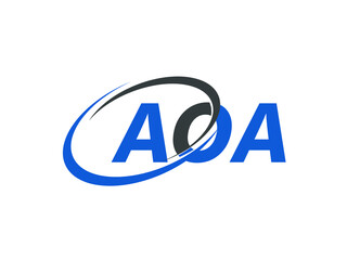 AOA letter creative modern elegant swoosh logo design