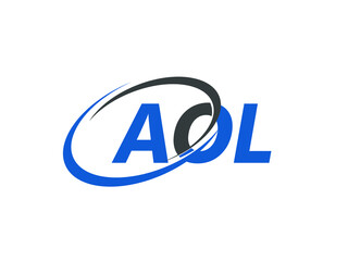 AOL letter creative modern elegant swoosh logo design
