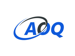 AOQ letter creative modern elegant swoosh logo design