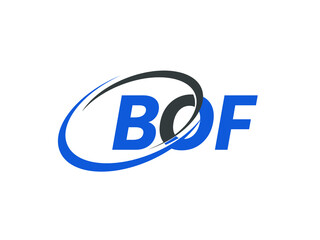 BOF letter creative modern elegant swoosh logo design