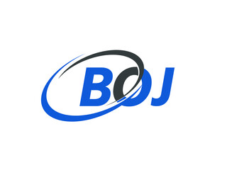 BOJ letter creative modern elegant swoosh logo design