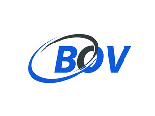 BOV letter creative modern elegant swoosh logo design