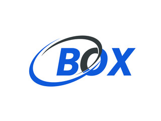BOX letter creative modern elegant swoosh logo design