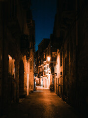 Historical centre at night, old town of Taranto