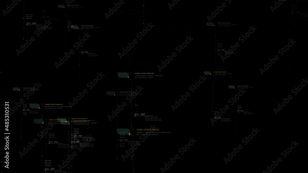 Poster Futuristic hi-tech user interface floating digital data telemetry with encrypt numbers display for background computer desktop screen display loop with Alpha channel