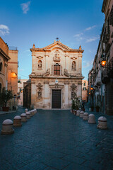 Naklejka na ściany i meble San Cataldo Cathedral in the old town of Taranto at sunrise, vertical