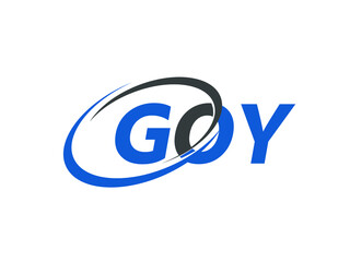 GOY letter creative modern elegant swoosh logo design