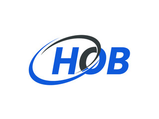 HOB letter creative modern elegant swoosh logo design