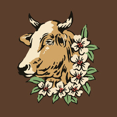 Cow head illustration
